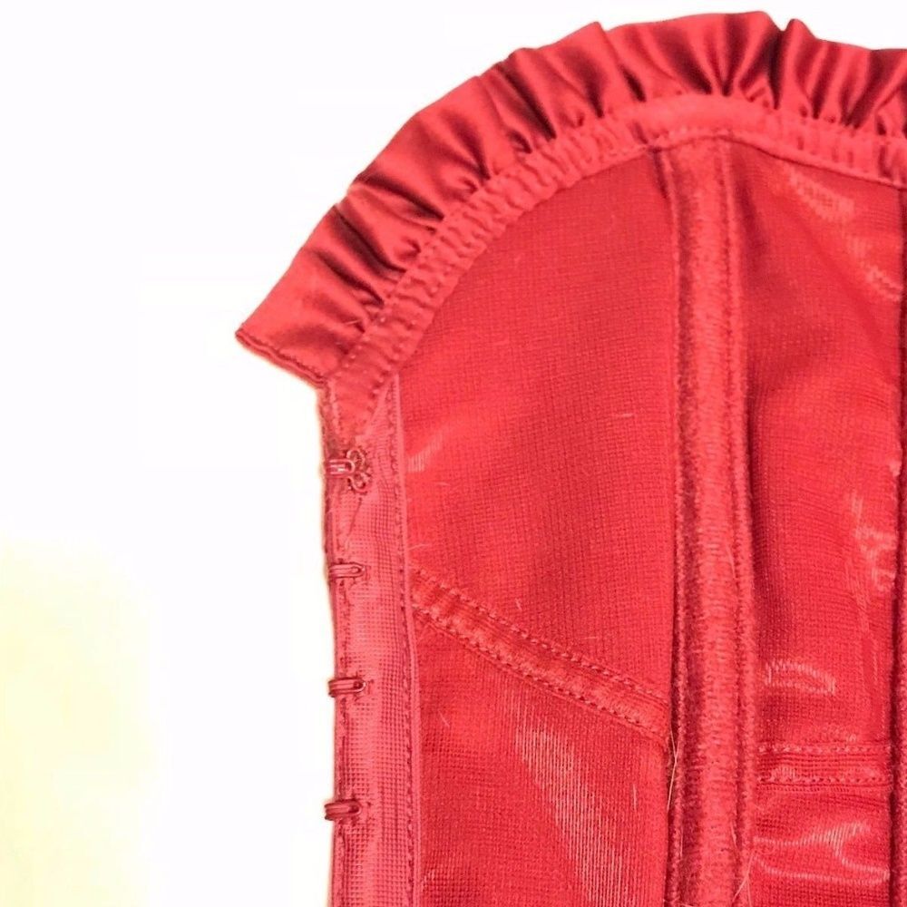 Rare Victorias Secret Satin Babydoll Red Corset Lace Up Strapless Medium Vintage - Picture 3 of 8